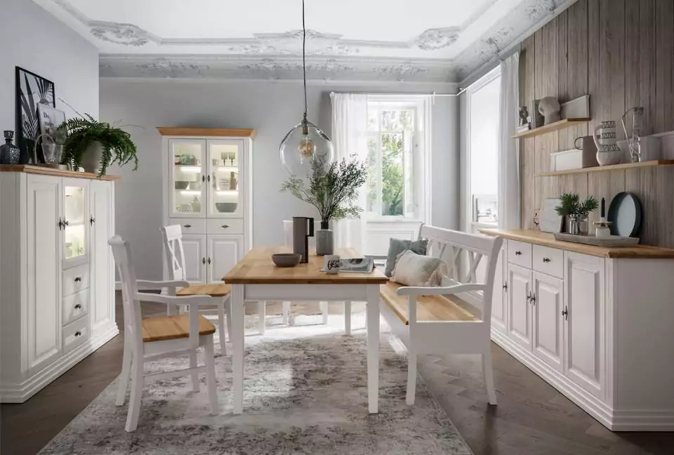 mobilier de salle à manger en bois cottage